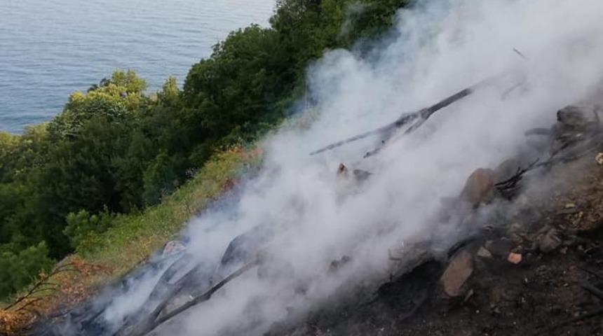 Kozlu ilçesinde çıkan yangın büyümeden söndürüldü