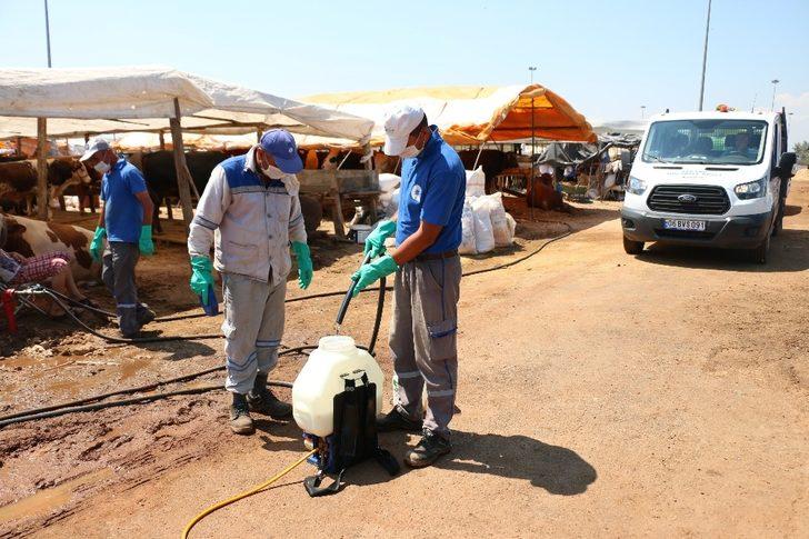 Kurban satış yerleri ilaçlanıyor G2