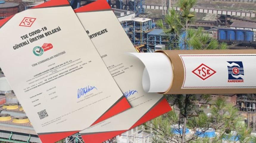 KARDEMİR&rsquo;e "TSE Covid-19 G&uuml;venli &Uuml;retim Belgesi" verildi
