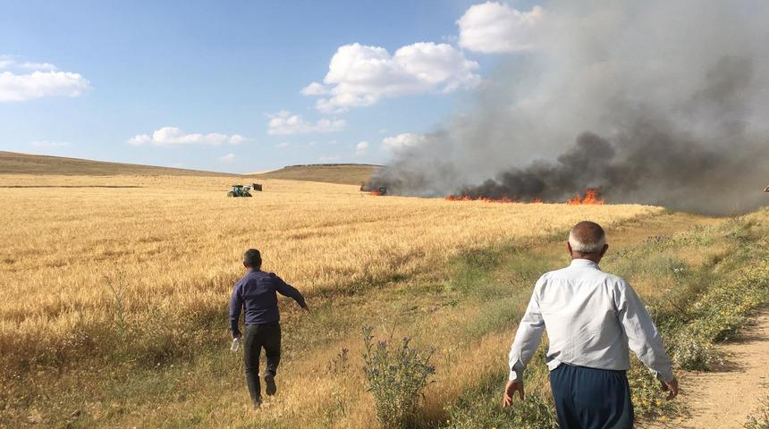 Niğde'de 50 dönüm arpa tarlası kül oldu