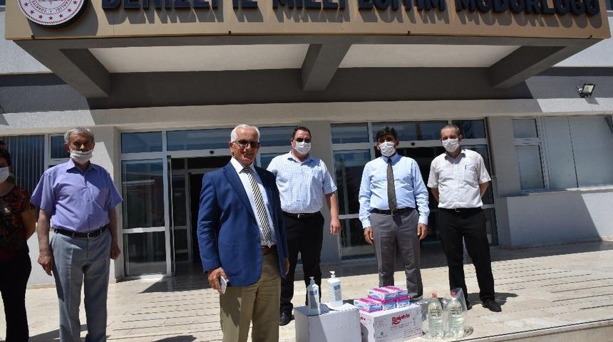 Denizli&rsquo;deki il&ccedil;elere maske ve dezenfektan temini