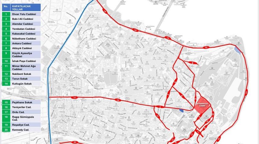 İstanbul Valisi Ali Yerlikaya harita ile paylaştı! Saat 20.00'den sonra bu yollar kapalı