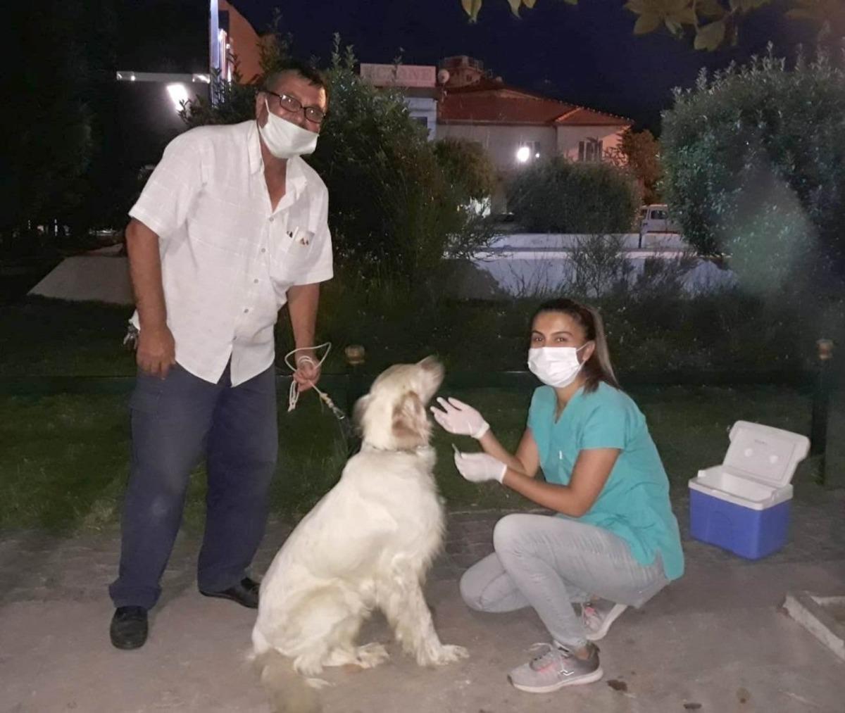 Salihli&rsquo;de av k&ouml;pekleri aşılandı