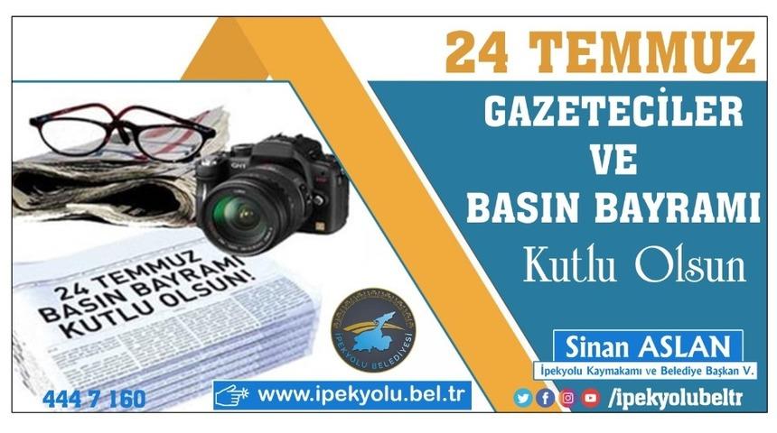 Kaymakam Sinan Aslan&rsquo;dan Gazeteciler ve Basın Bayramı mesajı