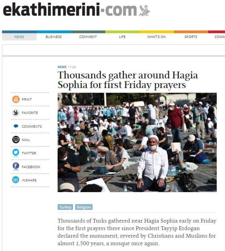 Ayasofya’da 86 yıl sonra ilk Cuma namazı dünya basınında G1