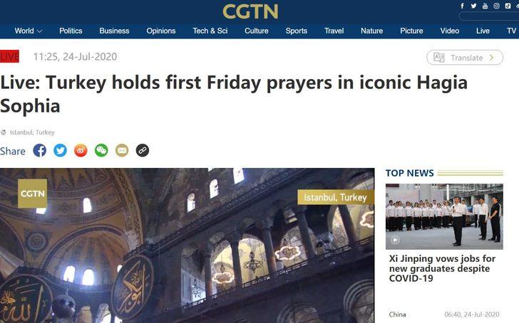 Ayasofya’da 86 yıl sonra ilk Cuma namazı dünya basınında G2