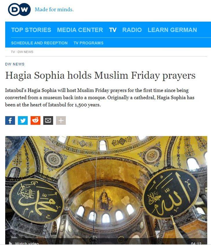 Ayasofya’da 86 yıl sonra ilk Cuma namazı dünya basınında G3