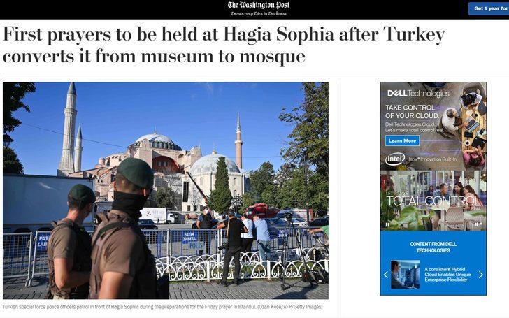 Ayasofya’da 86 yıl sonra ilk Cuma namazı dünya basınında G5