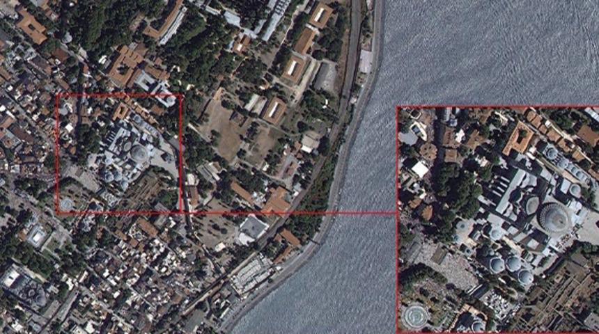 Ayasofya’da ilk cuma, Göktürk-1 uydusundan böyle görüntülendi