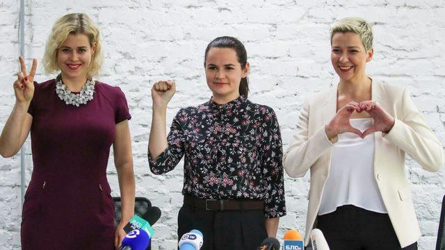 Viktoria Çepkalo, Svetlana Tikhanovskaya ve Maria Kolesnikova, 26 yıldır Belarus'u yöneten Lukaşenko'ya karşı güçlerini birleştirmişti.