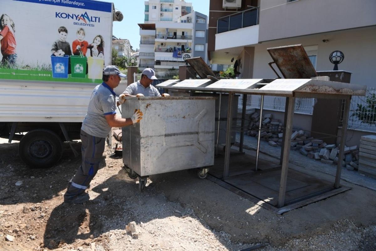 Konyaaltı&rsquo;nda 140 noktada 672 &ccedil;&ouml;p konteyneri yer altına alındı