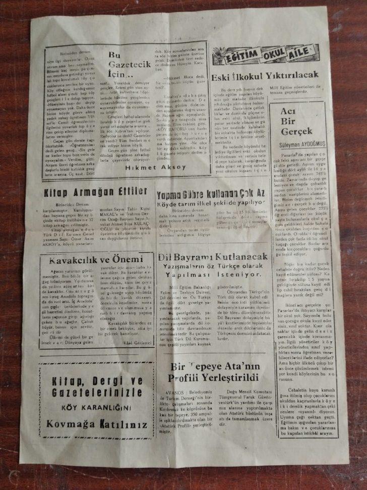 Türkiye’nin ikinci ’Köy gazetesi’ müzeye verildi G3