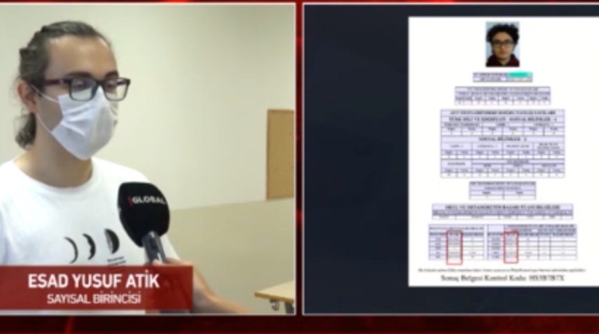 YKS Sayısal birincisi Esad Yusuf Atik! 'Telefonu açtım, şifreyi girerken elim titriyordu'