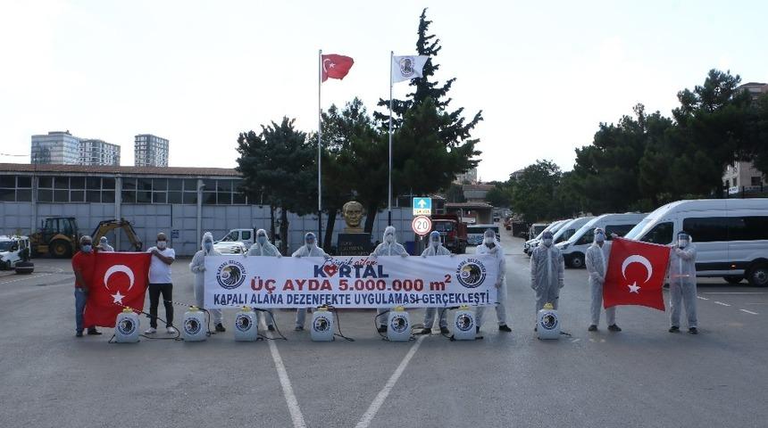 Kartal&rsquo;da halk sağlığı i&ccedil;in 5 milyon metrekare alan dezenfekte edildi
