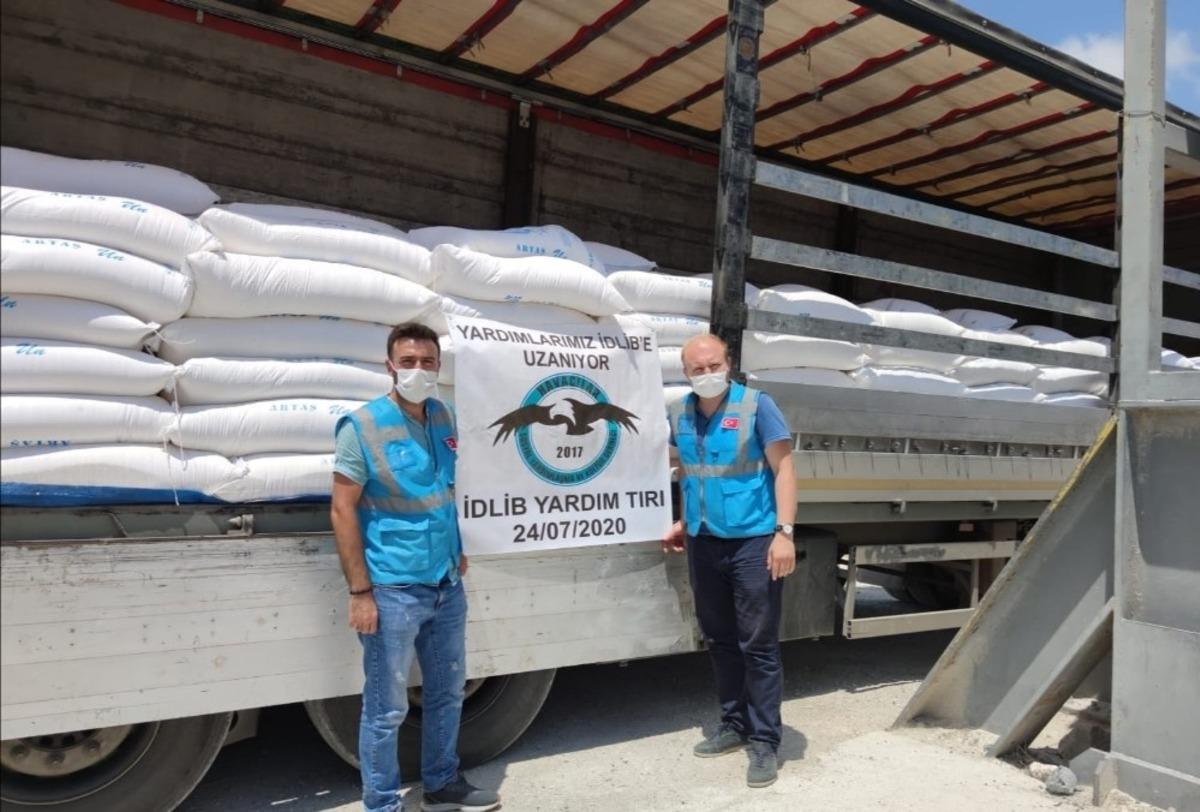 Havacılar Yayladağı&rsquo;na 1 tır un yardımı g&ouml;nderdi