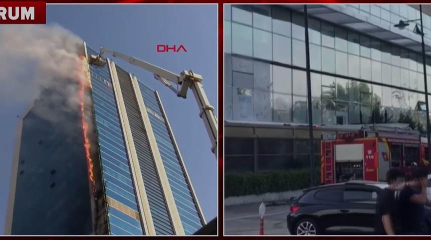 Ankara'da korkutan yangın! Plaza tahliye edildi