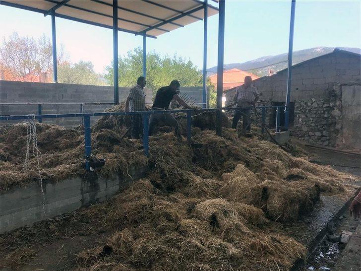 Muhtardan itfaiye tankeri ile yangına ilk müdahale G3