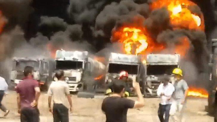 Park halindeki araçlar böyle yandı G2