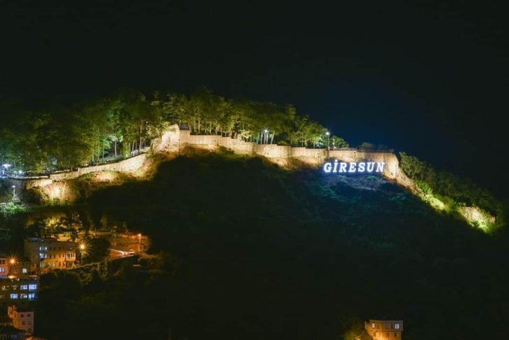 Giresun Kalesine yerleştirilen ışıklı Giresun tabelasının açılışı yapıldı G2