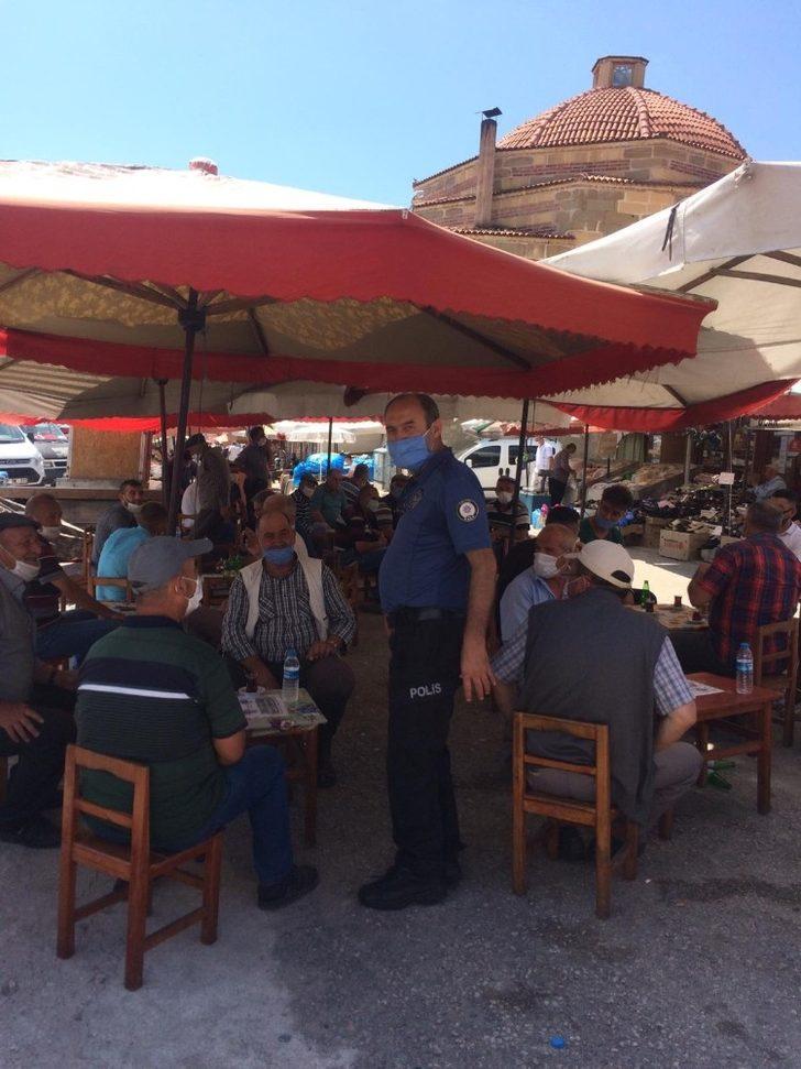 Merzifon’da fiziksel mesafe ve maske kontrolü yapıldı G3