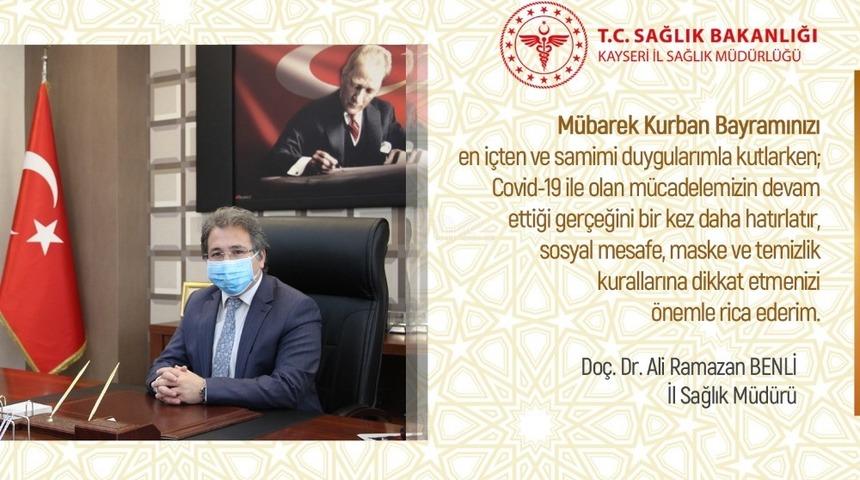 İl Sağlık M&uuml;d&uuml;r&uuml;&rsquo;nden maskeli, Covid-19 uyarılı bayram kutlaması