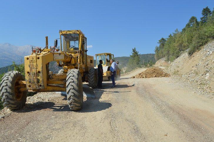 Gündoğmuş Köprülü yayla yolunda stabilize çalışması G2