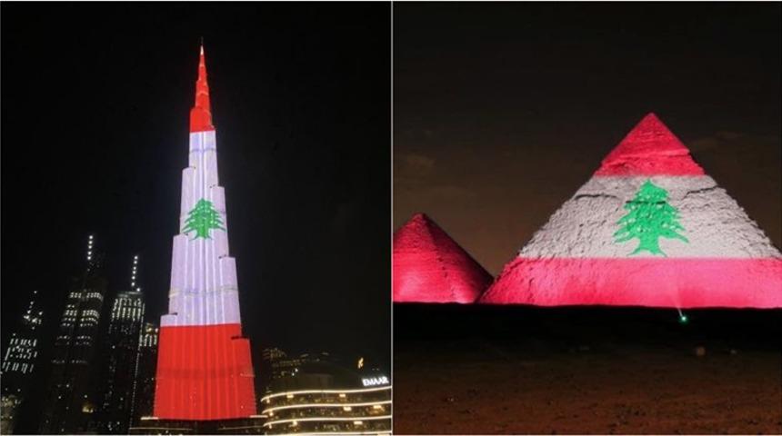 Dubai’deki Burc Halife'den Lübnan'a destek