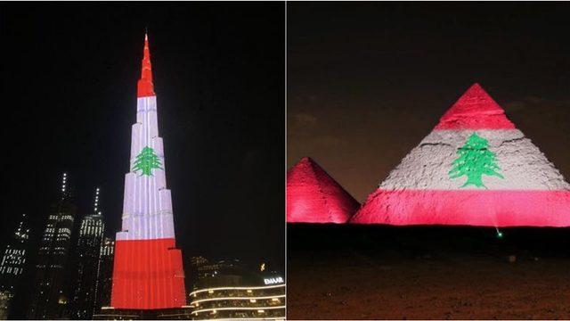 Dubai’deki Burc Halife'den Lübnan'a destek