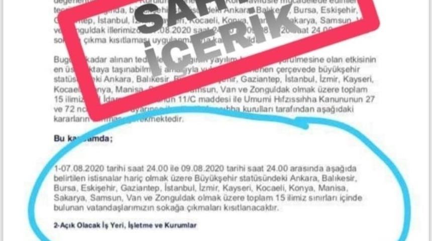 Valilikten ‘sahte haber’ açıklaması