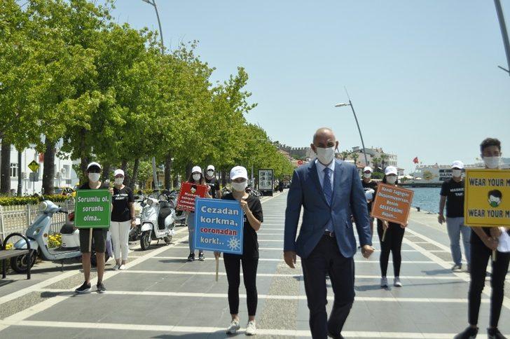 Marmaris’te gönüllü öğrencilerden korona virüs uyarısı G2