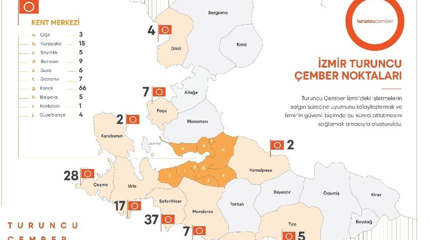 İzmir haritası turuncuya bürünüyor