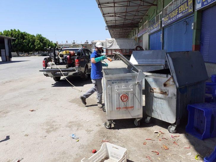 Büyükşehir Belediyesinden Kumluca ve Beykent  Toptancı Halinde ilaçlama G4