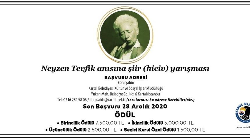 Kartal Belediyesi, Neyzen Tevfik Şiir (Hiciv) Yarışması&rsquo;nın ilkini d&uuml;zenliyor