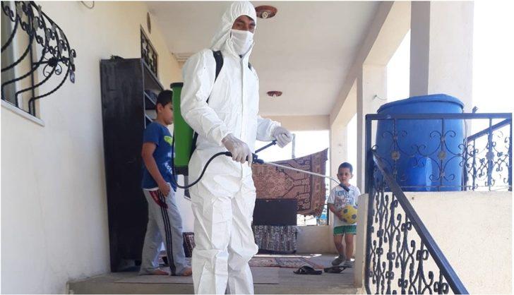 Beldedeki evler dezenfekte edildi G2