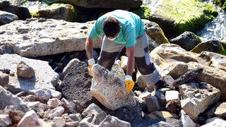 Zonguldak sahilinde tarihi sütun başlığı bulundu