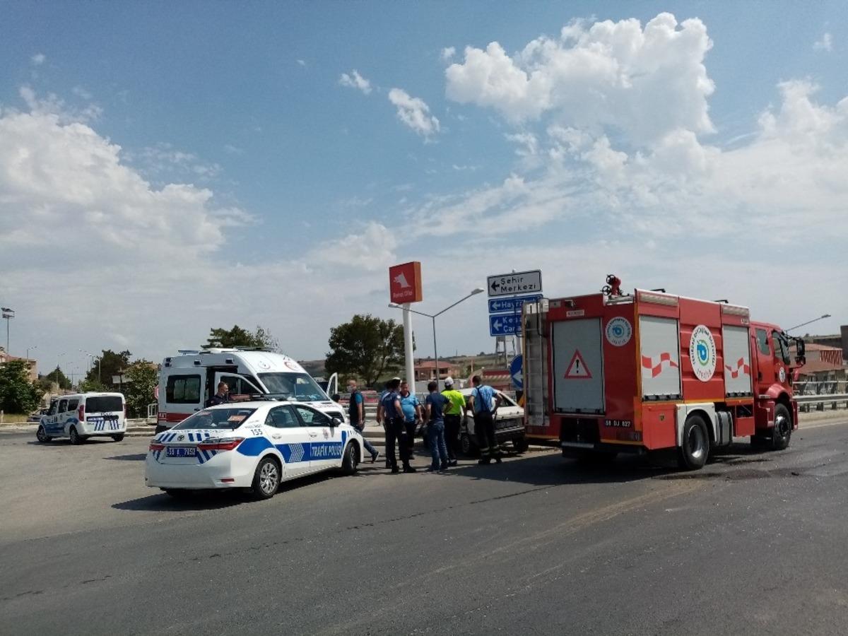 Tekirdağ&rsquo;da trafik kazası: 2 yaralı