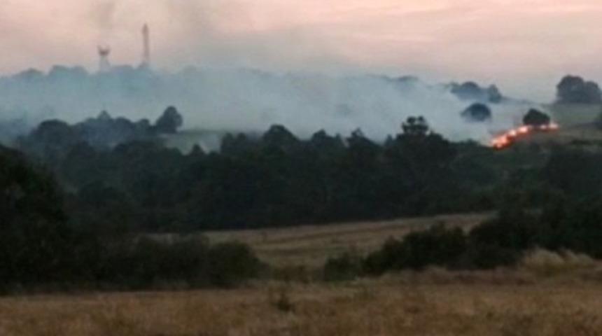 Bulgaristan-T&uuml;rkiye sınırında yangın! Alevler T&uuml;rkiye'ye ilerliyor