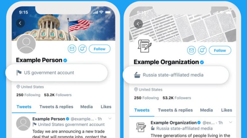 Twitter devlet destekli hesapları işaretleyecek