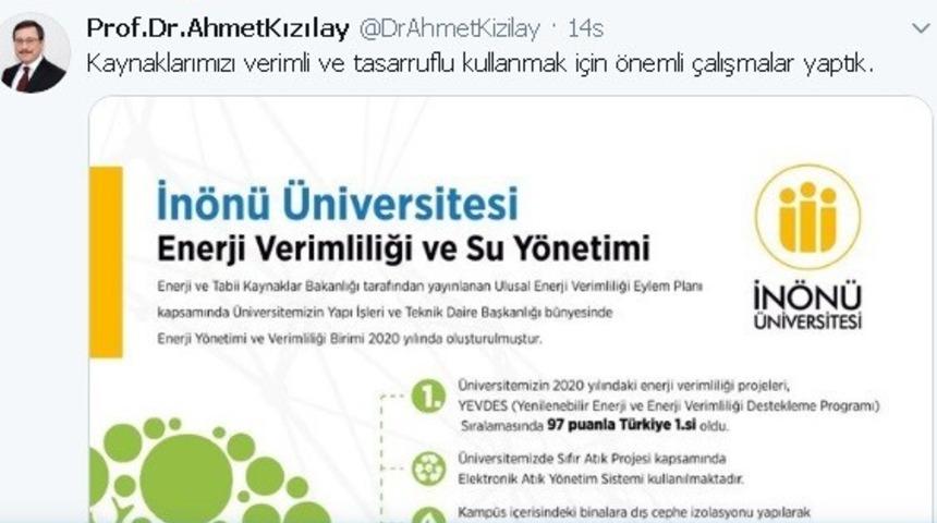 İn&ouml;n&uuml; &Uuml;niversitesi enerji verimliliğinde T&uuml;rkiye 1&rsquo;ncisi