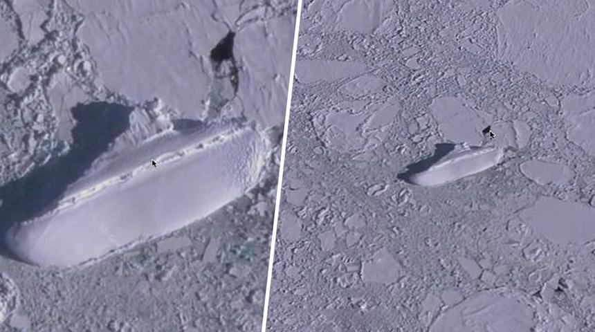 Google Earth’te keşfedilen 120 metre uzunluğundaki gizemli buz gemisi