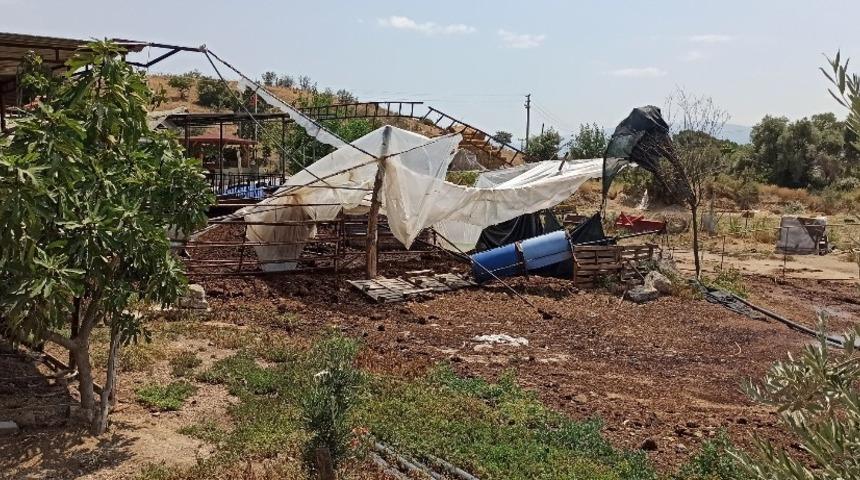 &Ouml;demiş&rsquo;te yağış ve fırtına zarar verdi