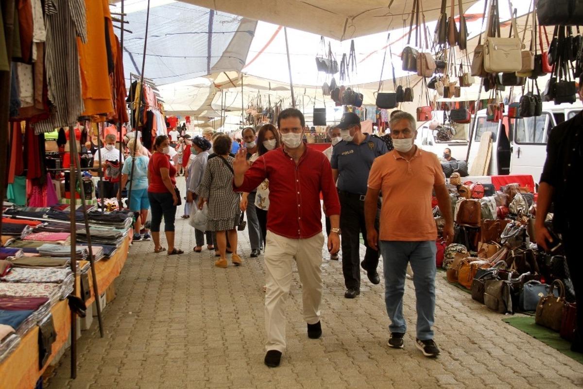 Fethiye&rsquo;de maske ve sosyal mesafe denetimi