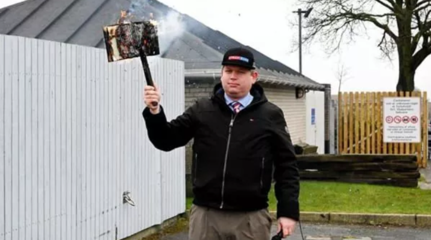 İsve&ccedil;'te cami &ouml;n&uuml;nde Kur'an-ı Kerim yakacağını duyurmuştu! Skandal provokasyon &ouml;nlendi