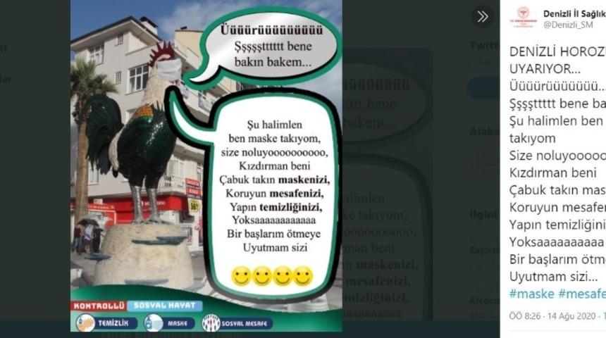 Denizli Horozu uyardı; &ldquo;&Ccedil;abuk takın maskenizi&rdquo;