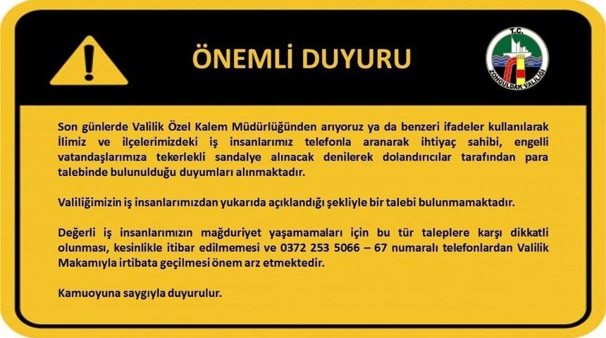 Valilikten dolandırıcı uyarısı