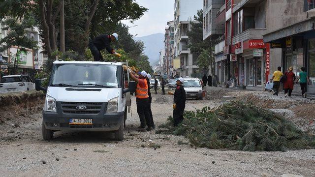 Cumhuriyet caddesinde sağlıklaştırma çalışmaları