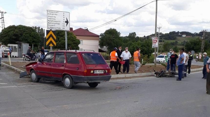 Samsun’da otomobil ile motosiklet çarpıştı: 2 yaralı