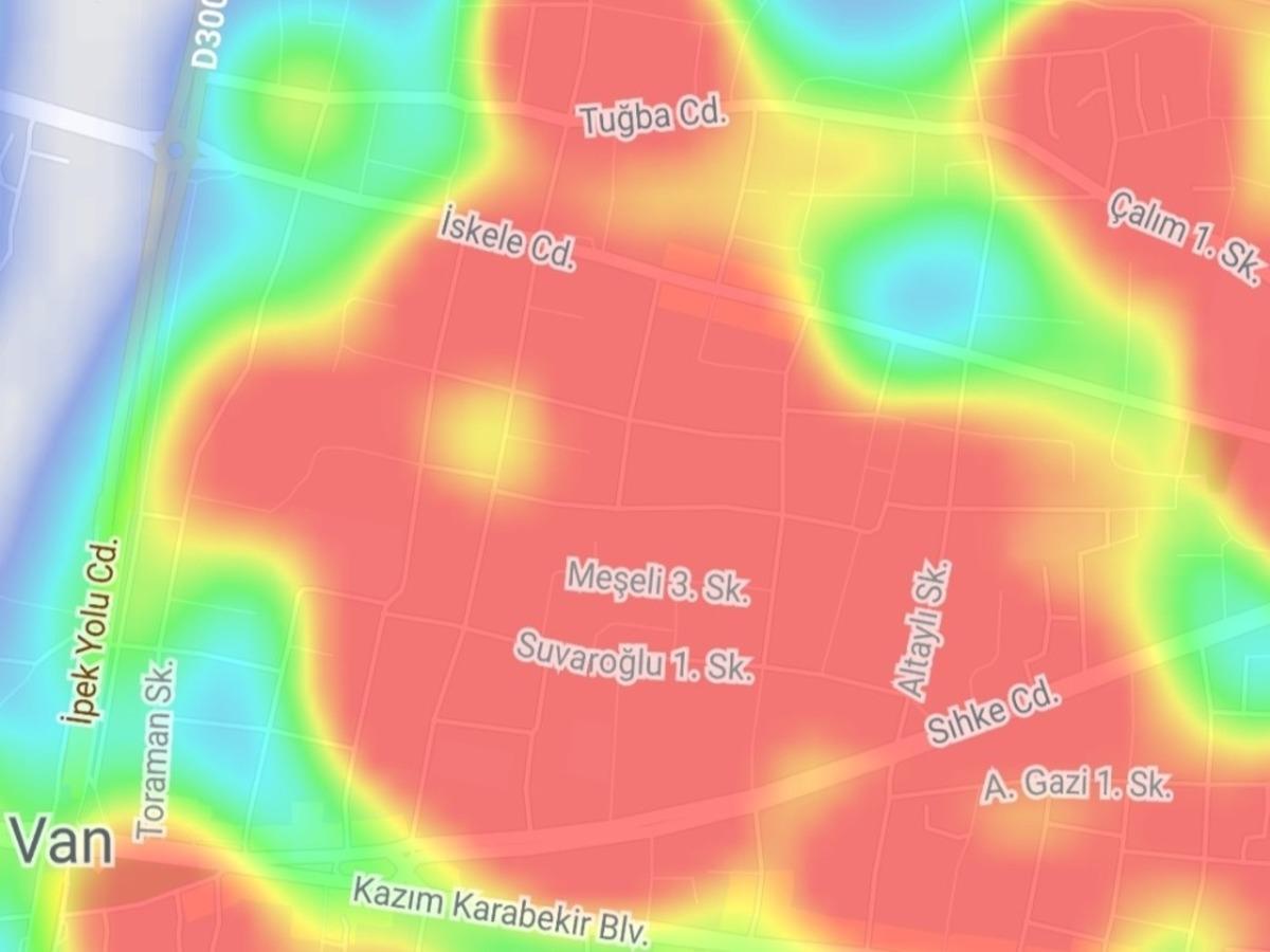 Van&rsquo;da endişe veren korona vir&uuml;s haritası