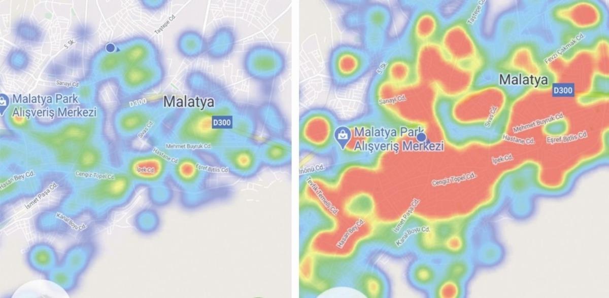 Malatya&rsquo;da endişe veren korona vir&uuml;s haritası