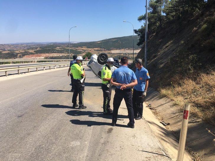 Otomobil takla attı,1 yaralı G3